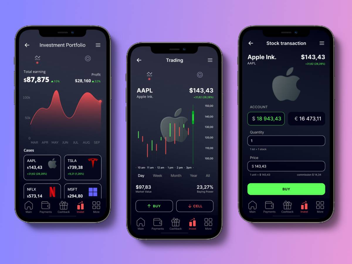 Figma Finance Monobank Investment App. UI4Free