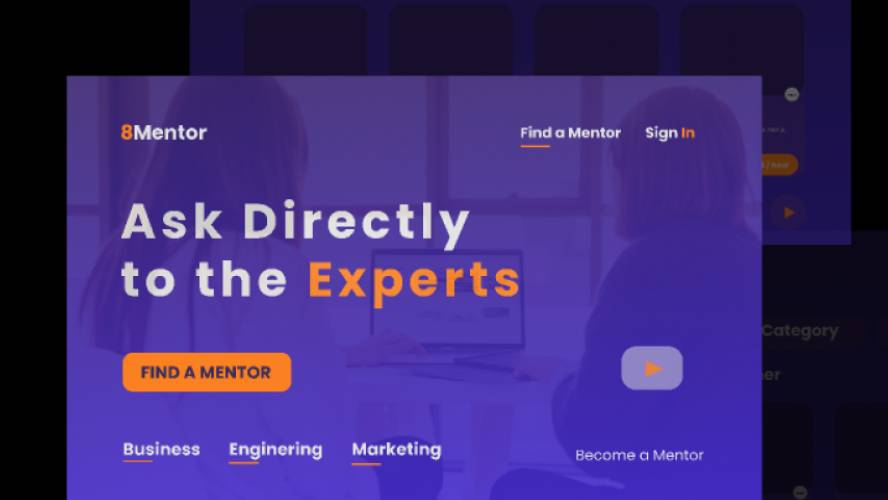 Figma find a mentor website landing page
