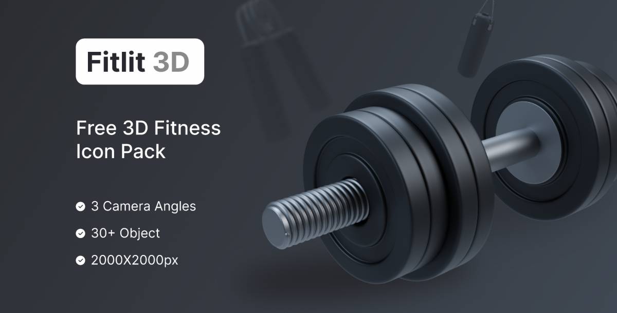Figma Fitlit – Free Fitness 3D Icon Pack | UI4Free