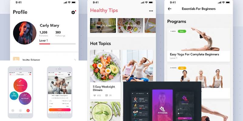Figma Fitness Mobile App Template