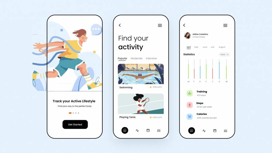 Figma Fitness Tracking Mobile App Template