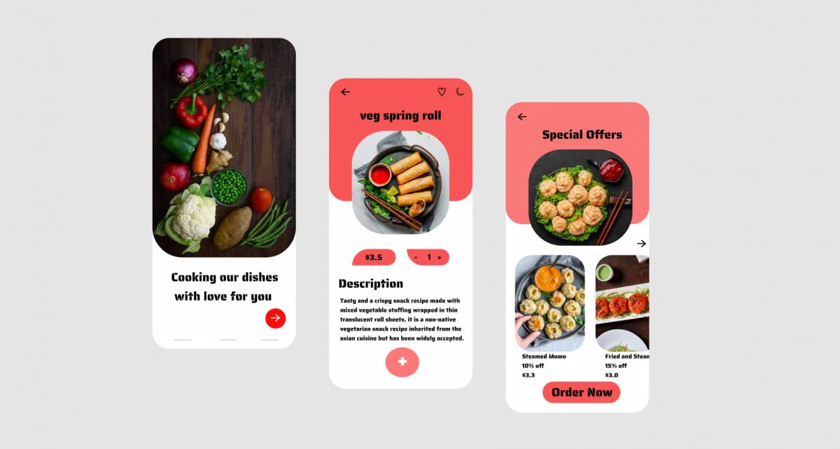 Figma Food App Mobile Design | UI4Free