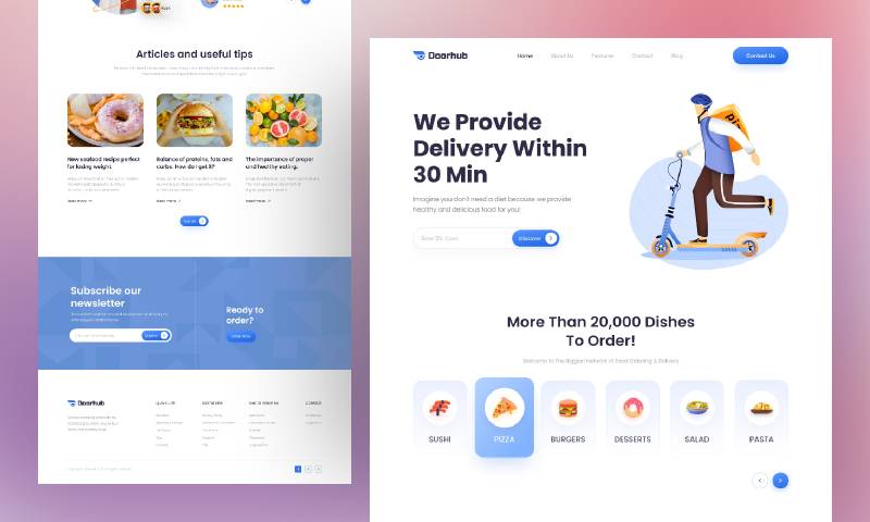 Figma Food Delivery Website Design Free Download Ui Free