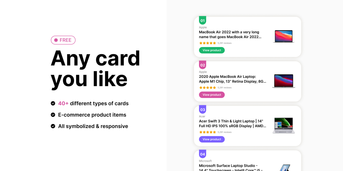 Figma Free Card Ui Kit | UI4Free