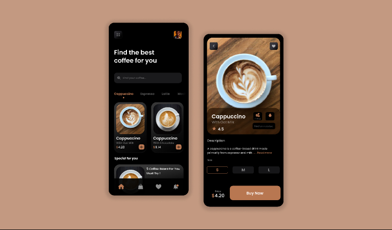 Figma Free Download Online Ordering App Cafe | UI4Free