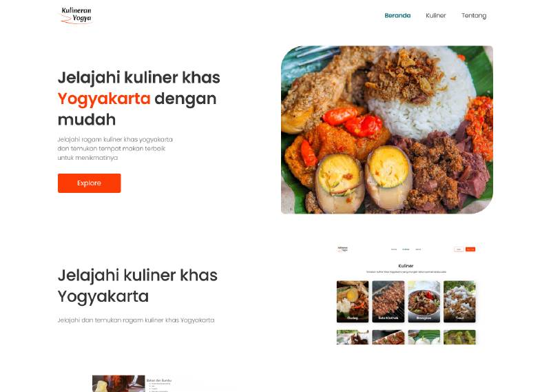 Figma Free Download Website Template (Kulineran Yogya)
