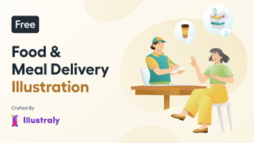 Figma Free Food & Meal Delivery Illustration