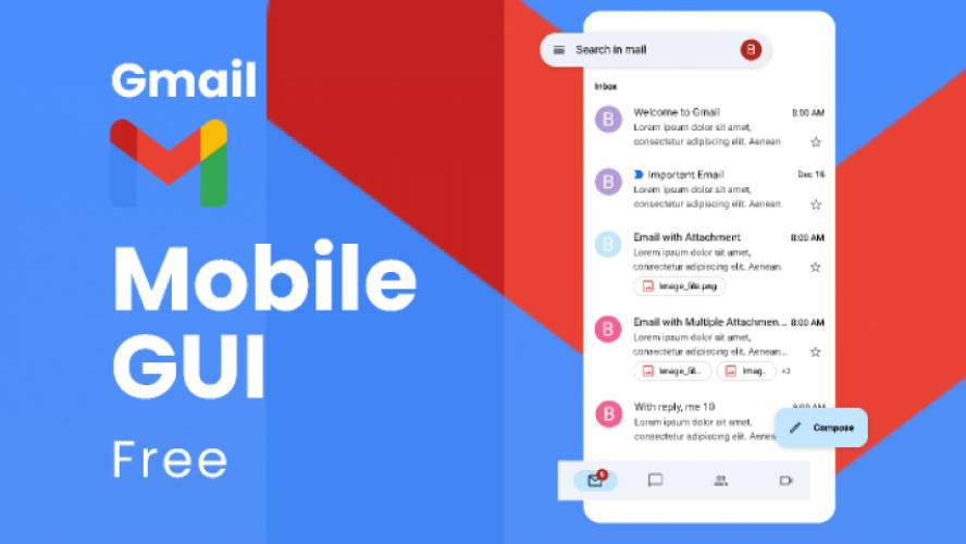 Figma Free Gmail GUI mobile