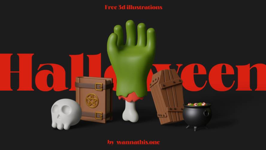 Figma Free Halloween 3d illustrations