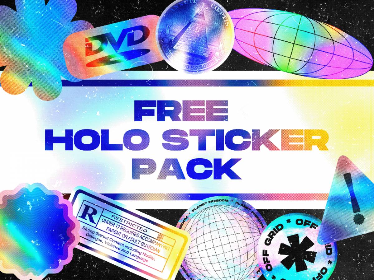 Figma Free Holo Sticker Pack - Ui4free.com
