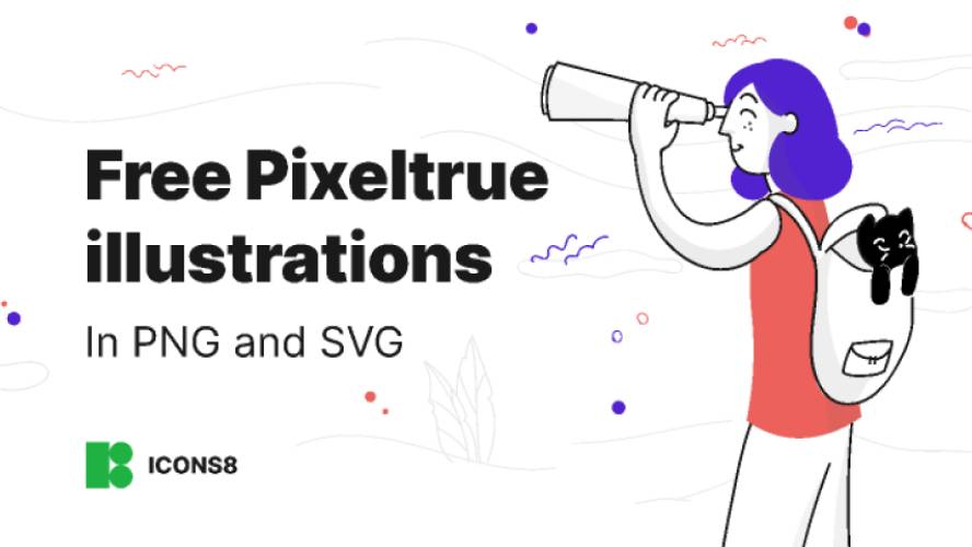 Figma Free Pixeltrue illustrations in PNG and SVG