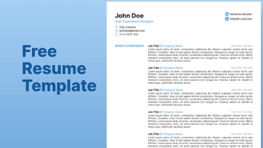 Download CV Template Curriculum Vitae Figma Free Download Ui4free com