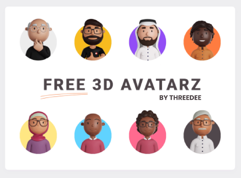 Figma Freebie 3D Avatar Icons