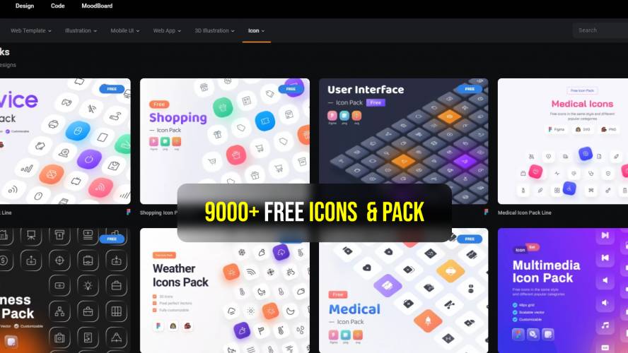 Figma Freebie 9000+ Icons Pack