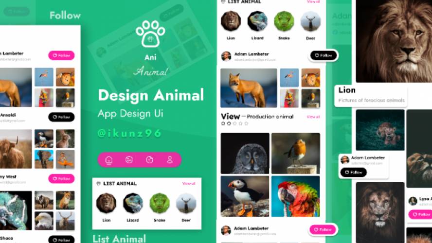 Figma Freebie Animal Mobile App Template