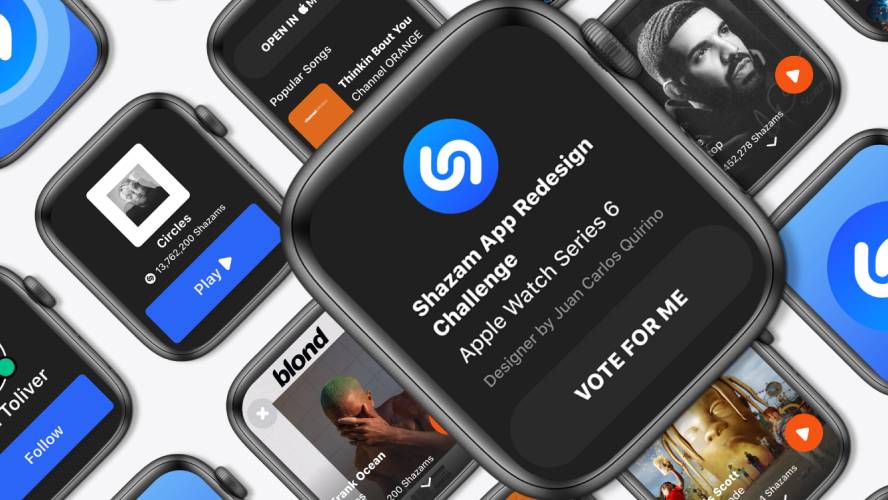 Figma freebie Shazam App Redesign Smartwatch