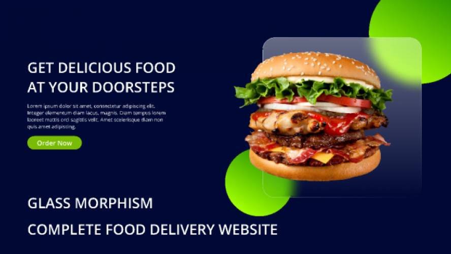 Figma Glass Morphism Food Delivery Website