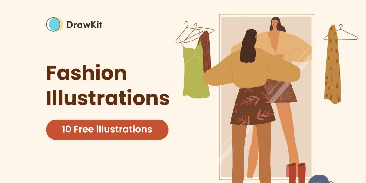 Figma Hand-drawn Fashion Illustrations - DrawKit | UI4Free