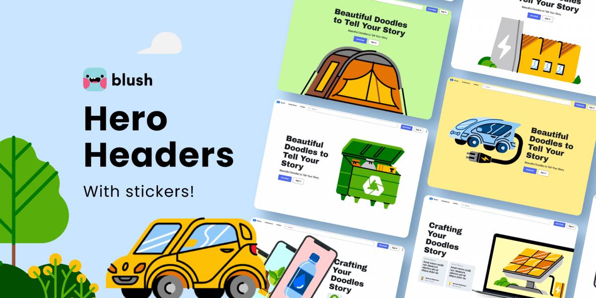 Figma Hero Headers with Go Green | UI4Free