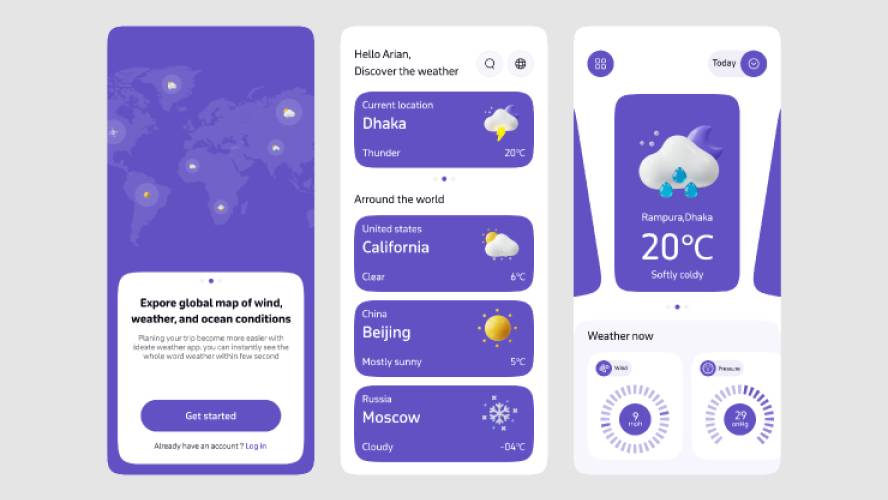 Figma Ideate Design Weather app