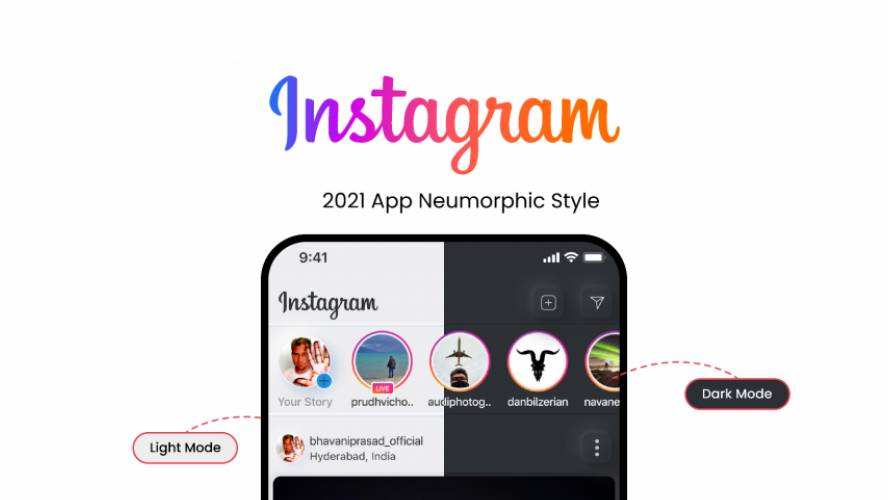 Figma Instagram UI Kit Neumorphic Style