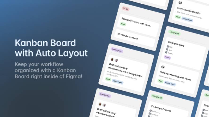 Figma Kanban Board with Auto Layout