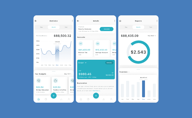 Figma Kits - Cost Management Mobile App Free Download | UI4Free