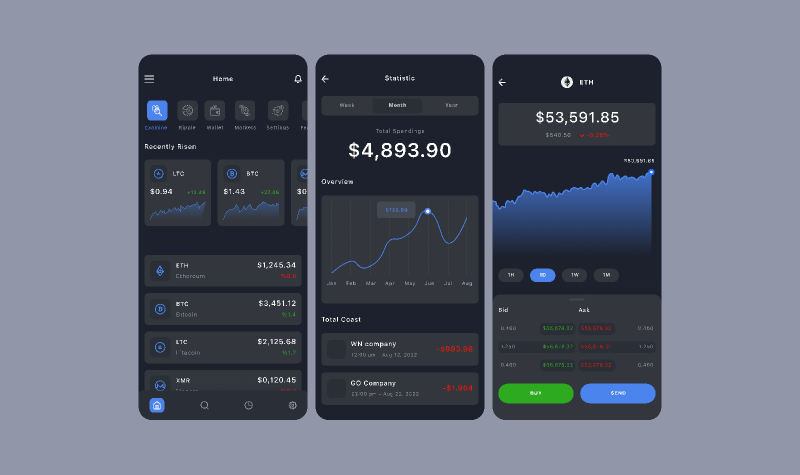 Figma Kits - Crypto Currency Mobile App Free Download | UI4Free