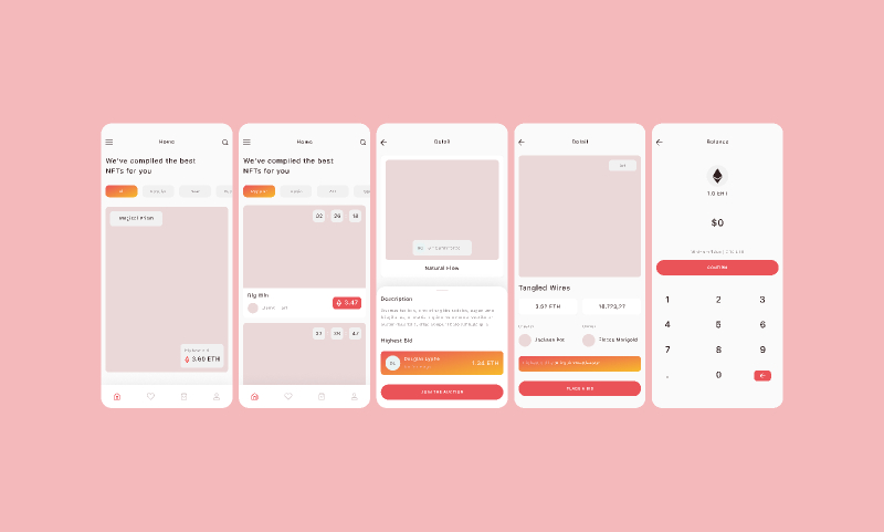 Figma Kits - NFT Market Mobile App Free Download | UI4Free