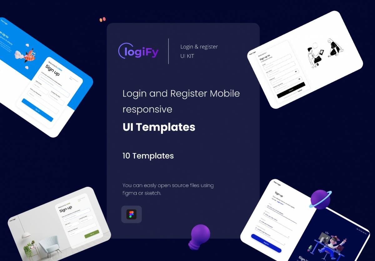 Figma LOGIFY - Web Login Ui Kit | UI4Free