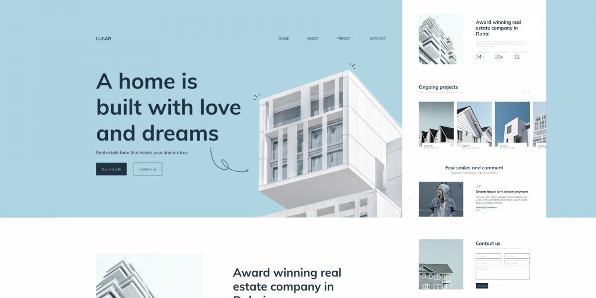 Figma Lugar Real Estate Landing Page UI4Free