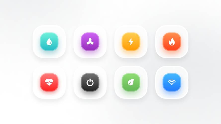 Figma Main Action Buttons Colorful 3D