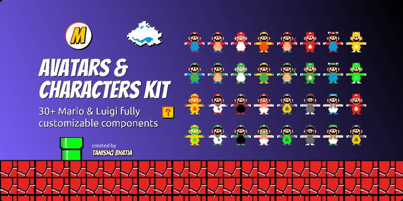 Figma Mario Avatars & Characters Kit