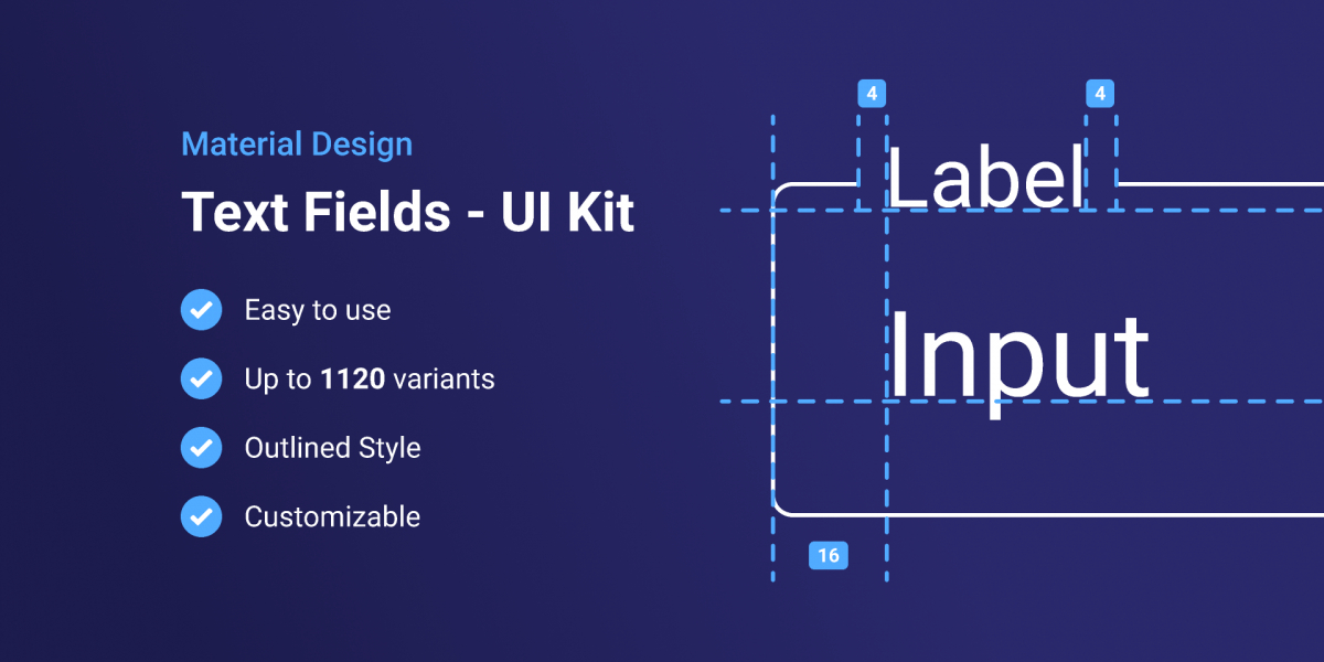 Figma Material Design Text Fields / Inputs (Outlined)
