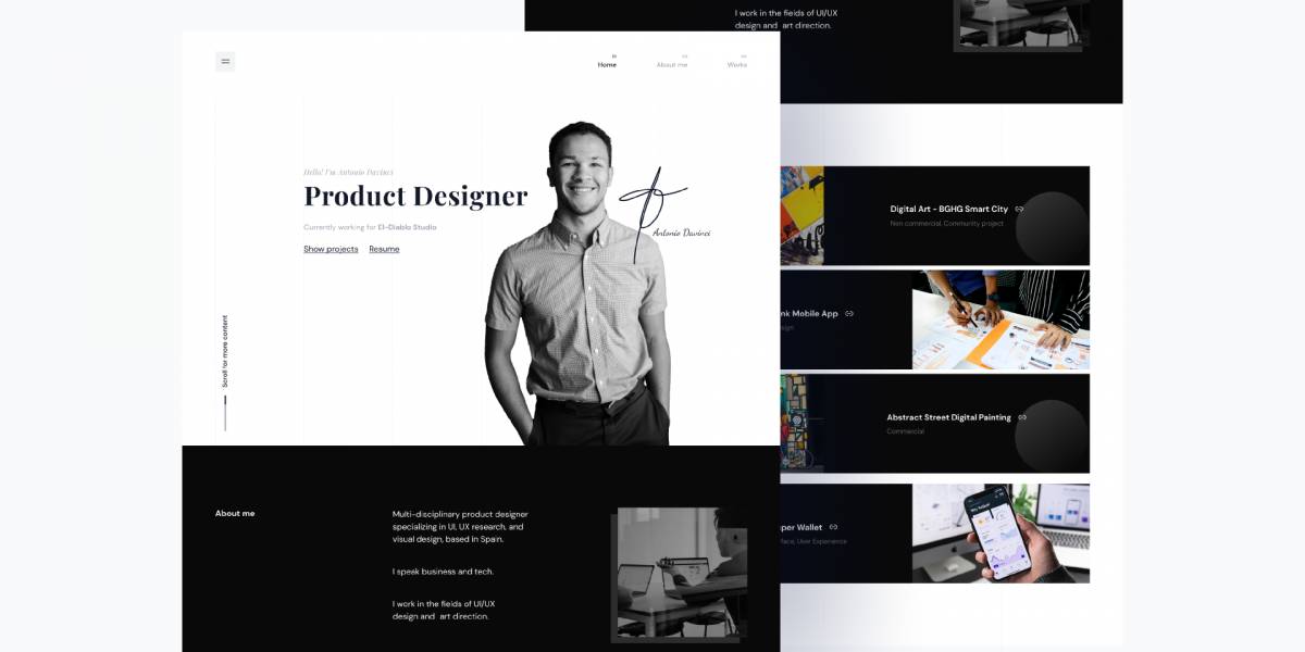 Figma Minimal Portfolio for Product Designer Free Download UI4Free