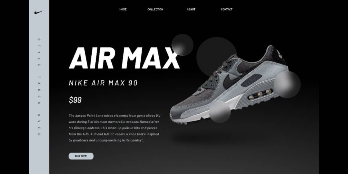 Figma Nike Air Max Hero Section | UI4Free