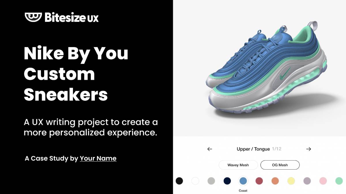 Figma Nike By You - UX Writing Workshop Bitesize UX