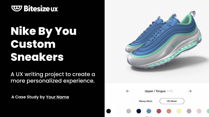 Figma Nike By You - UX Writing Workshop Bitesize UX