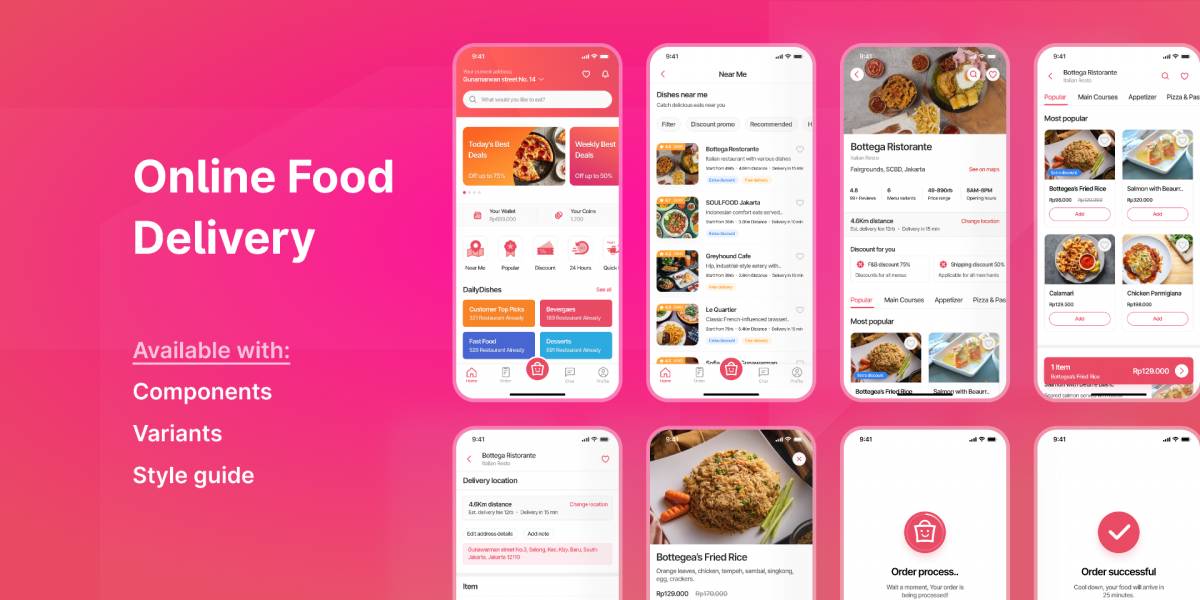 Figma Online Food Delivery | UI4Free