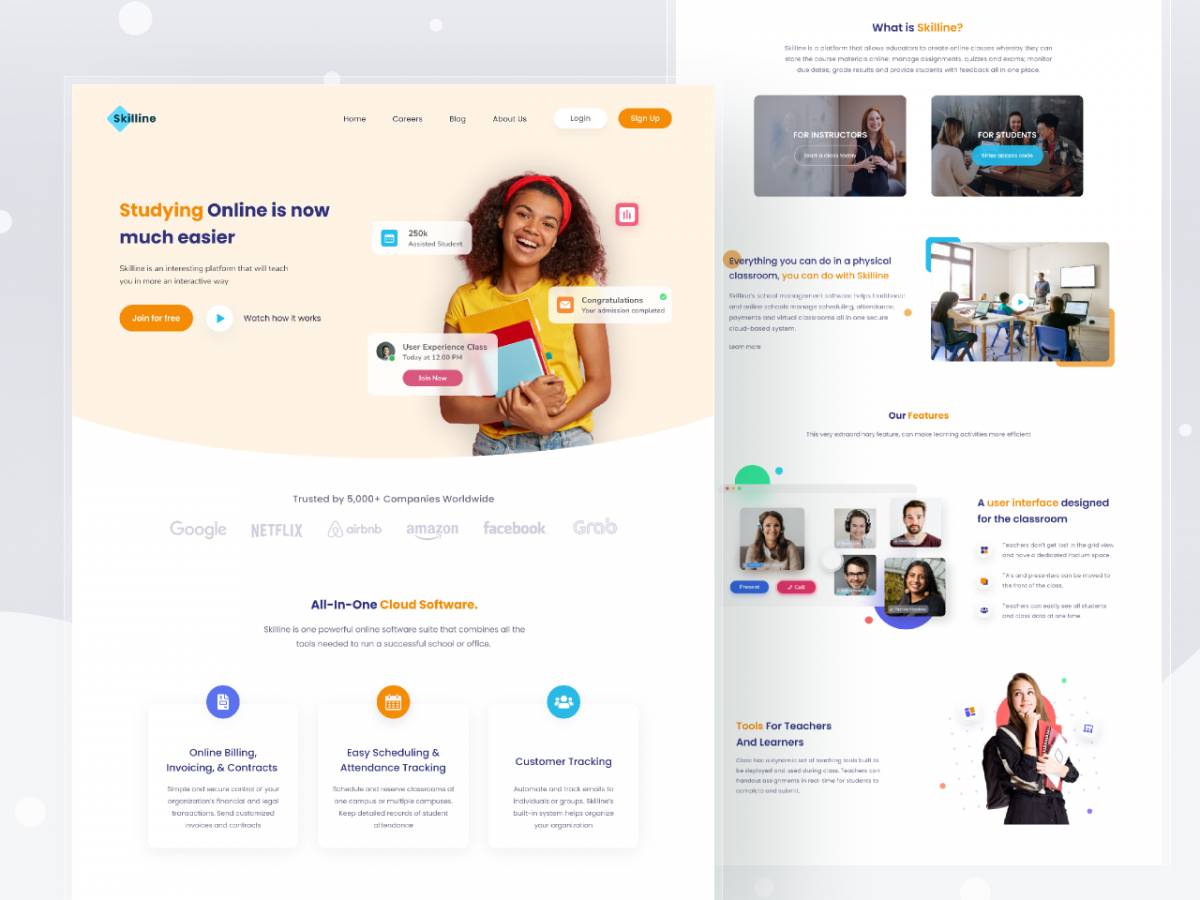Figma Online Learning Landing Page | UI4Free