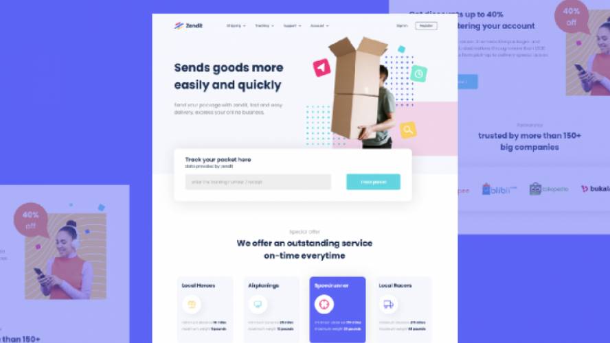 Figma Package Delivery Website Template