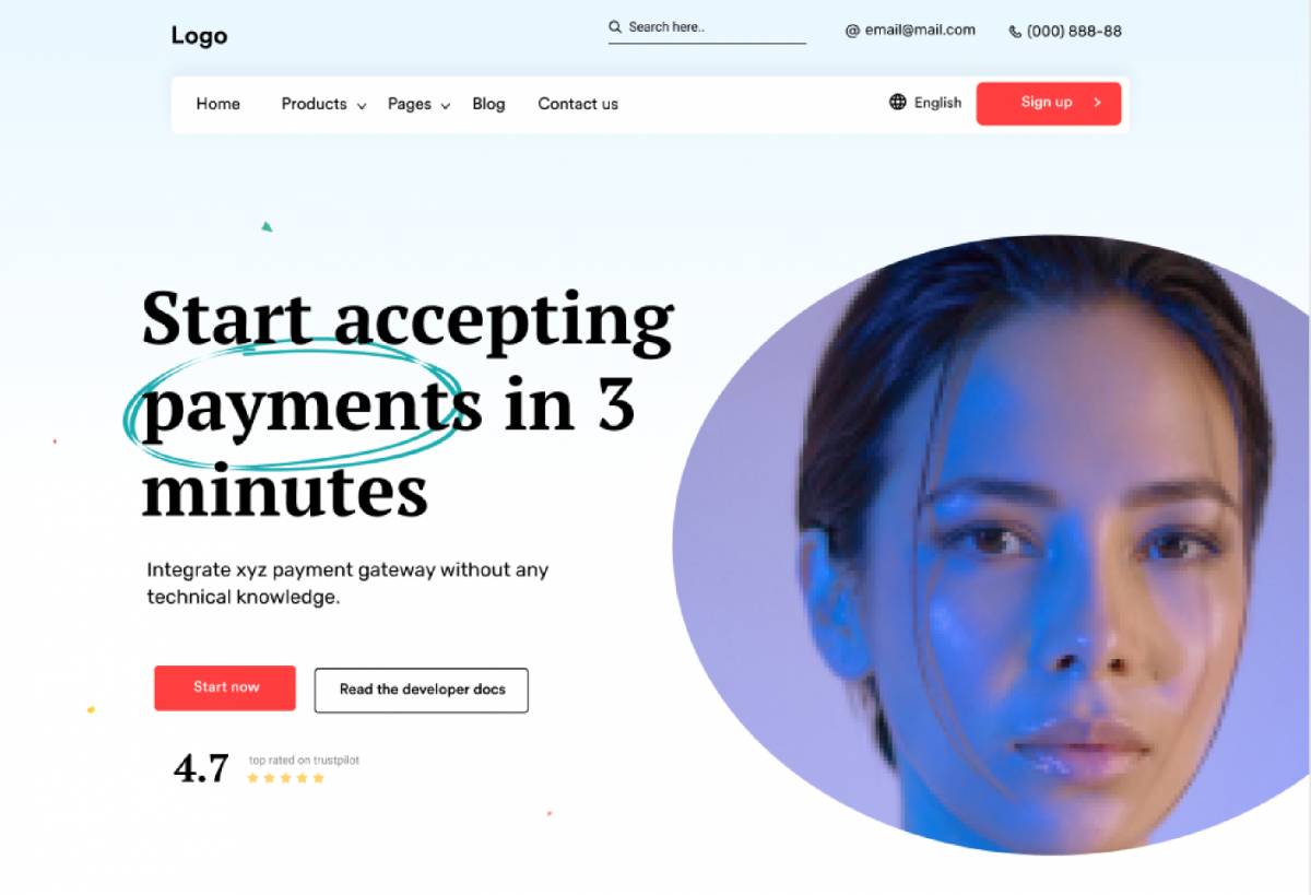 Figma Payment gateway business landing page