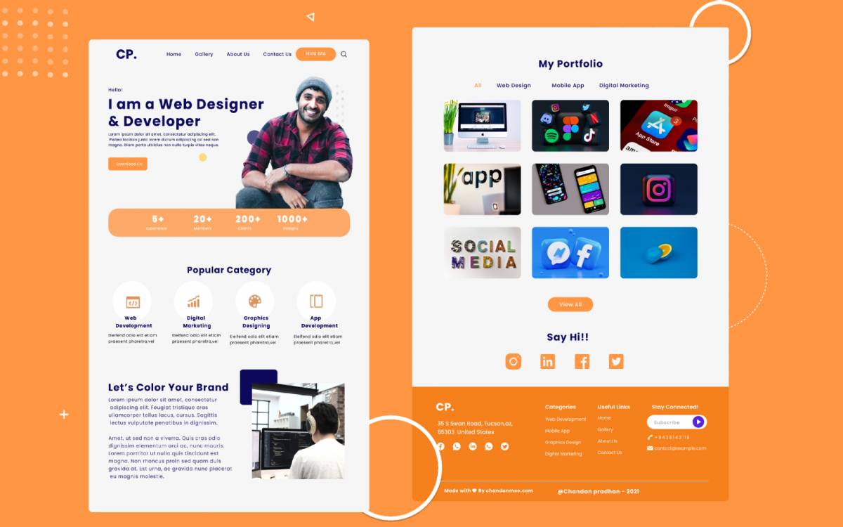 Figma Personal Portfolio Landing Page CV Portfolio | UI4Free