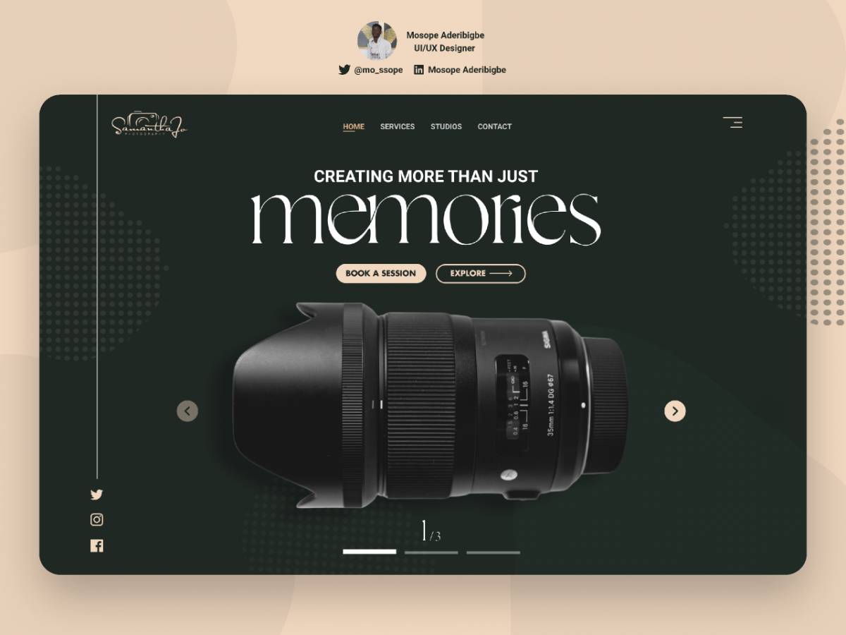 Figma Photography Website Free Download Ui4free