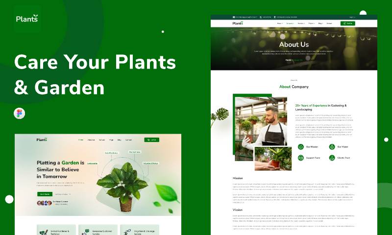 Figma Plantstore Gardening and Landscaping Website Template