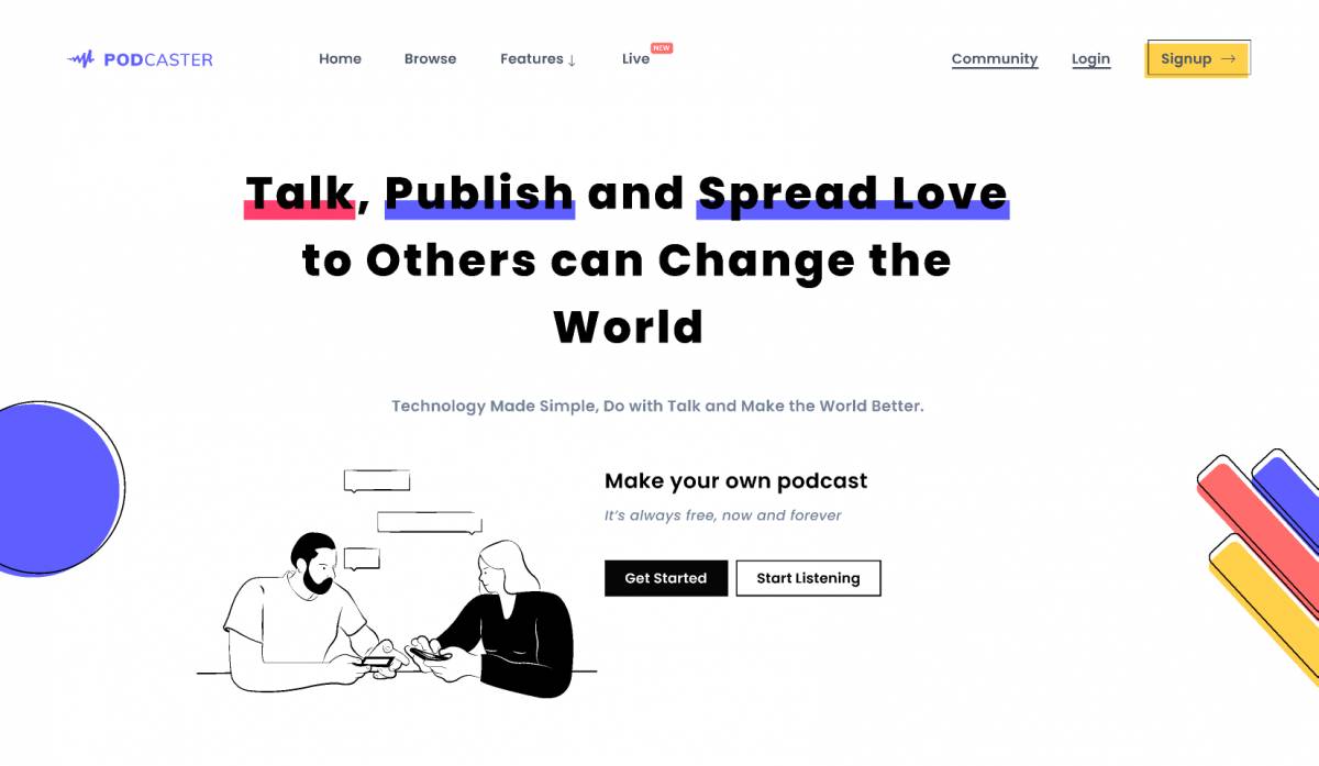 Figma Podcast Hero Landing Page Concept Free Download