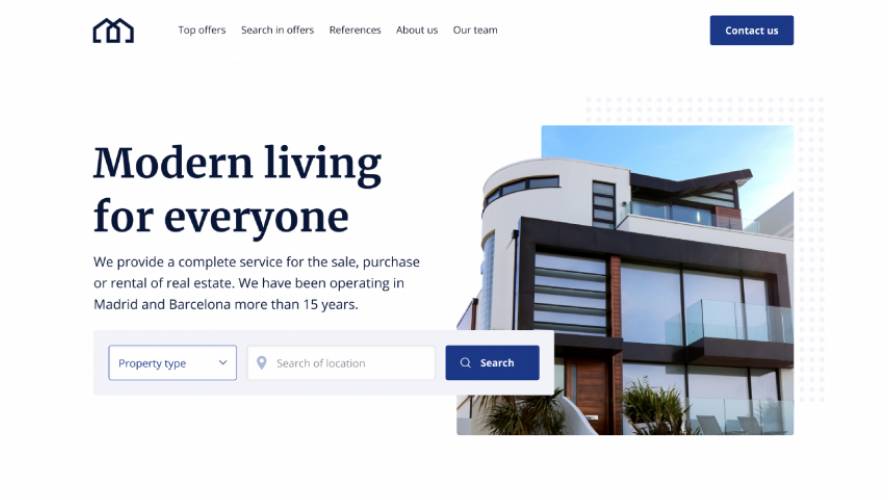 Figma Real estate web design Free Template