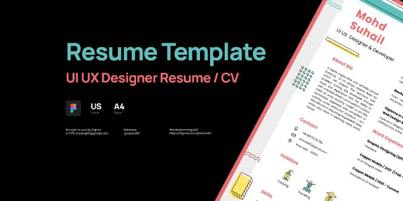 Figma Resume CV UI UX Designer | UI4Free