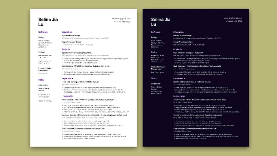 Figma Resume template [Lu_Selina_Jia]