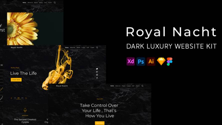 Figma Royal Nacht A Dark Luxury Website Template